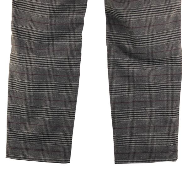 BYE Womens Size M Pants Plaid Floral Applique Stretch Brown Made in Italy - Picture 8 of 12